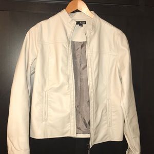 Faux Leather jacket in Bone